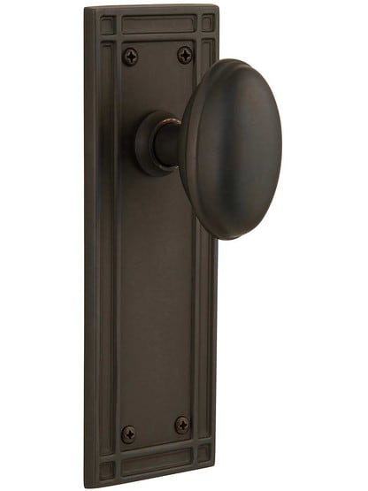 Mission Door Set with Oval Knobs in Oil-Rubbed Bronze.